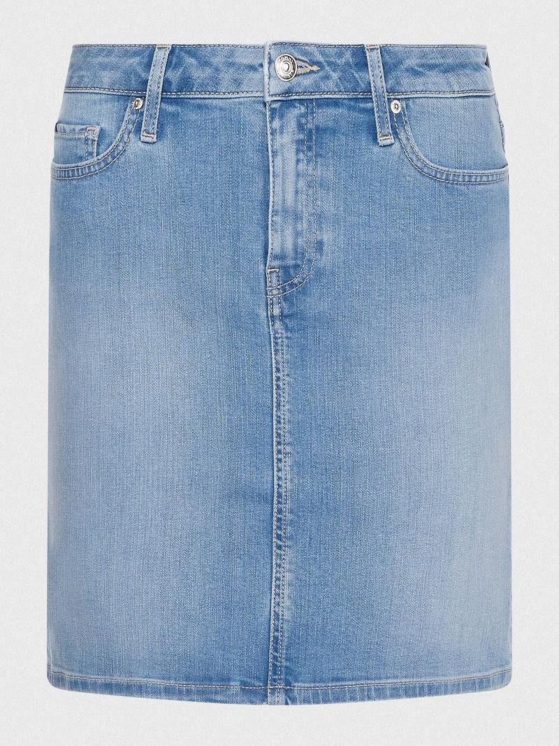 Női Tommy Hilfiger High Rise Denim Szoknya Kék | HU 330XYU